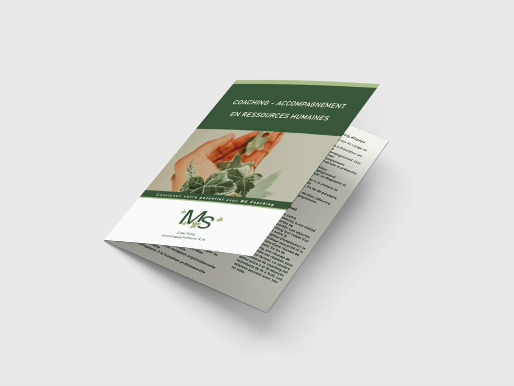 Plaquette commerciale prestataire de services coaching