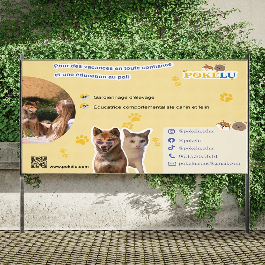 Banderole publicitaire affichée dans la rue