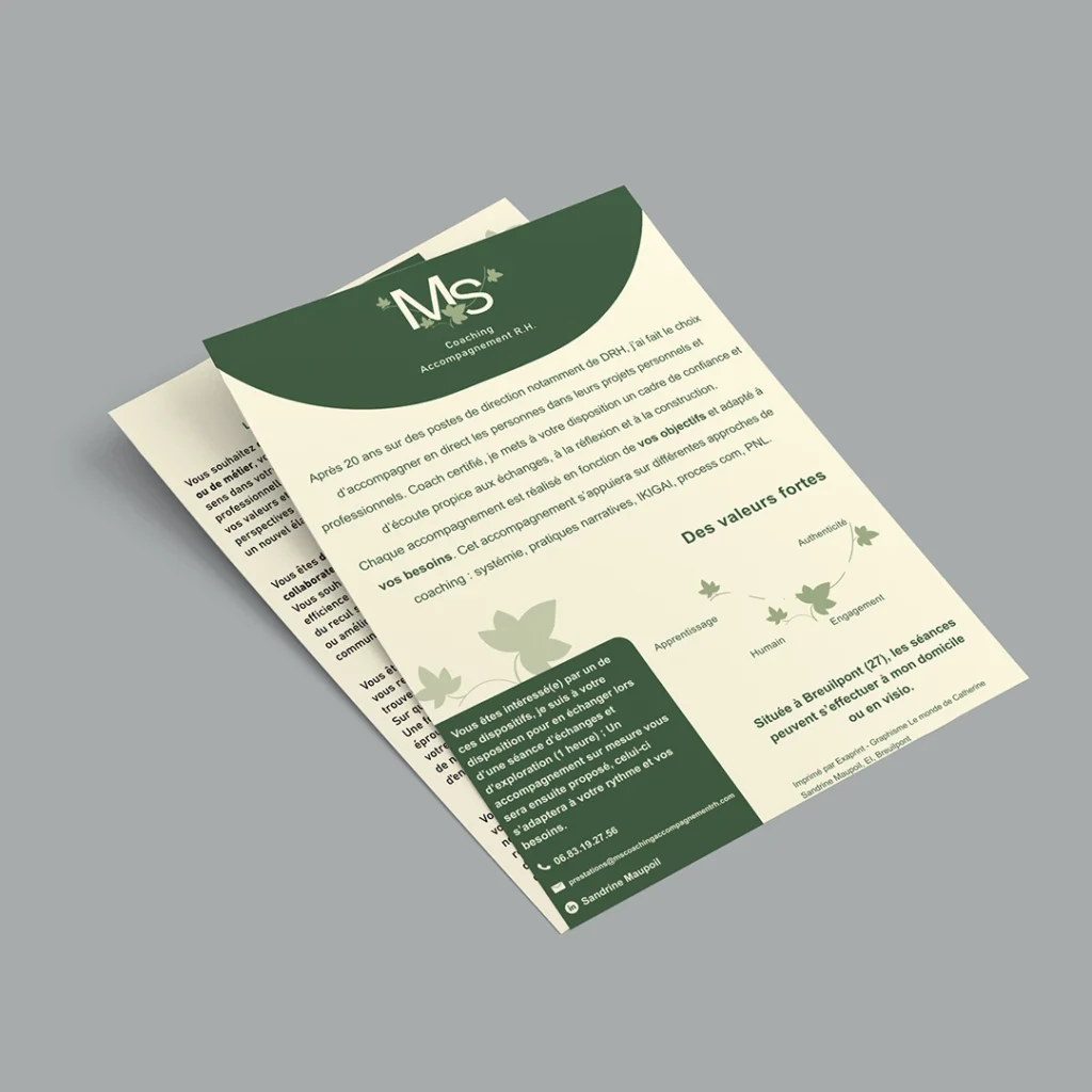 Flyers A5 sur une table