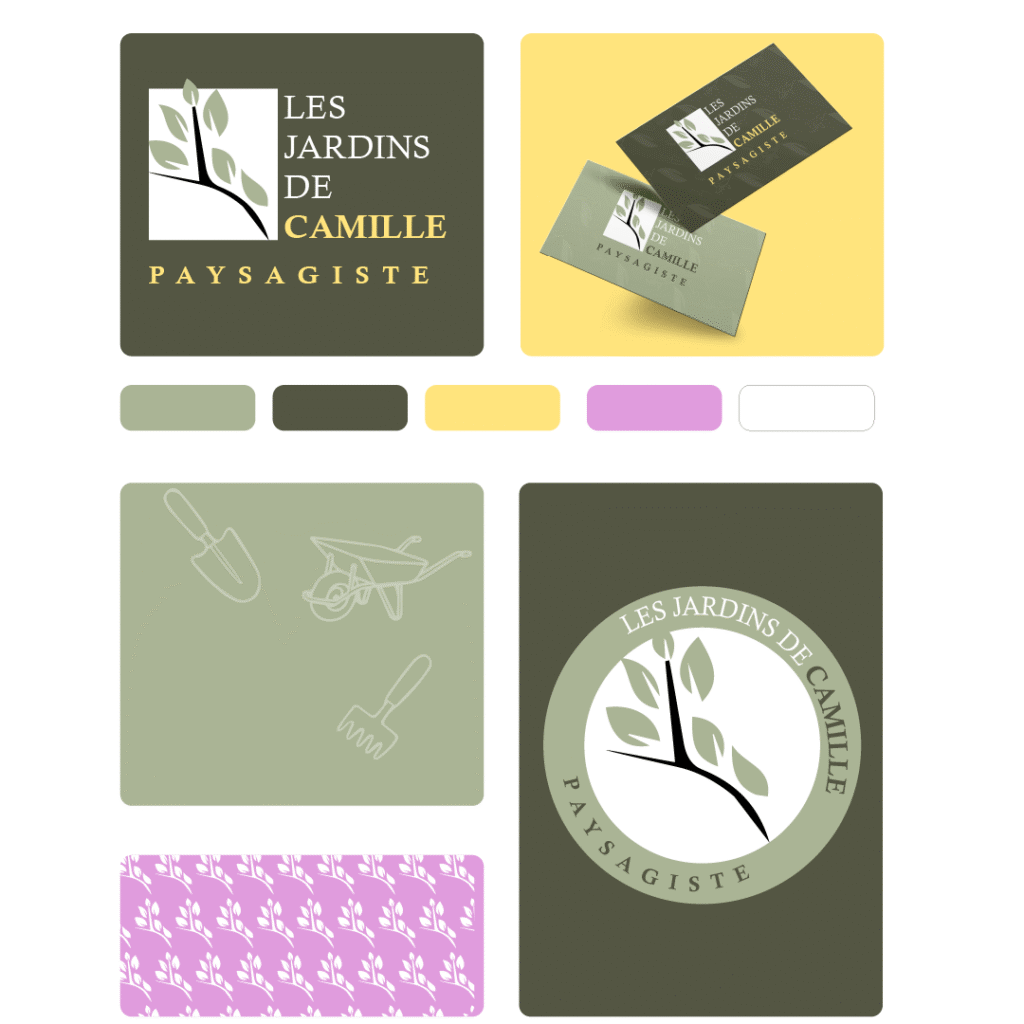 Création identité visuelle- univers de marque pour une entreprise paysagiste - jardinier Normandie
