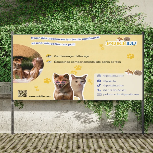 Banderole publicitaire affichée dans la rue
